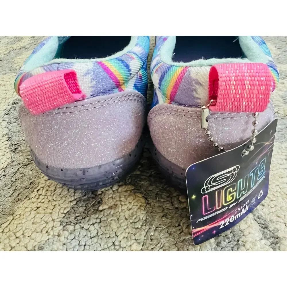 NWT❤️Skechers Girls S-Lights: Unicorn Chaser Light-Up sz2